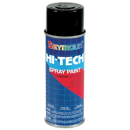 Seymour Of Sycamore 16 oz Hi-Tech Enamel Spray Paint, Semi-gloss Black, 6PK SE488661